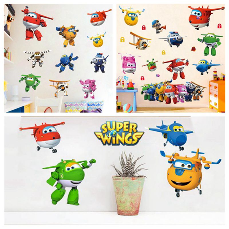 Baby Nursery Stickers - Dessin animé chaud Super ailes déformation