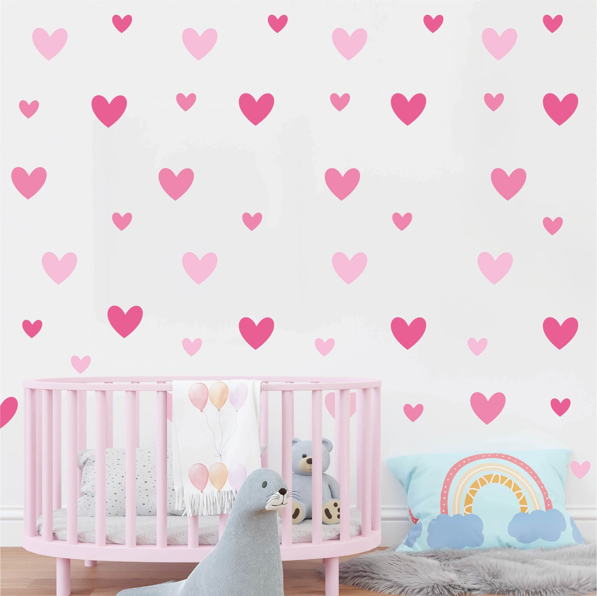 Baby Nursery Wallpaper Girl - 170 pièces = 10 feuilles d'autocollants