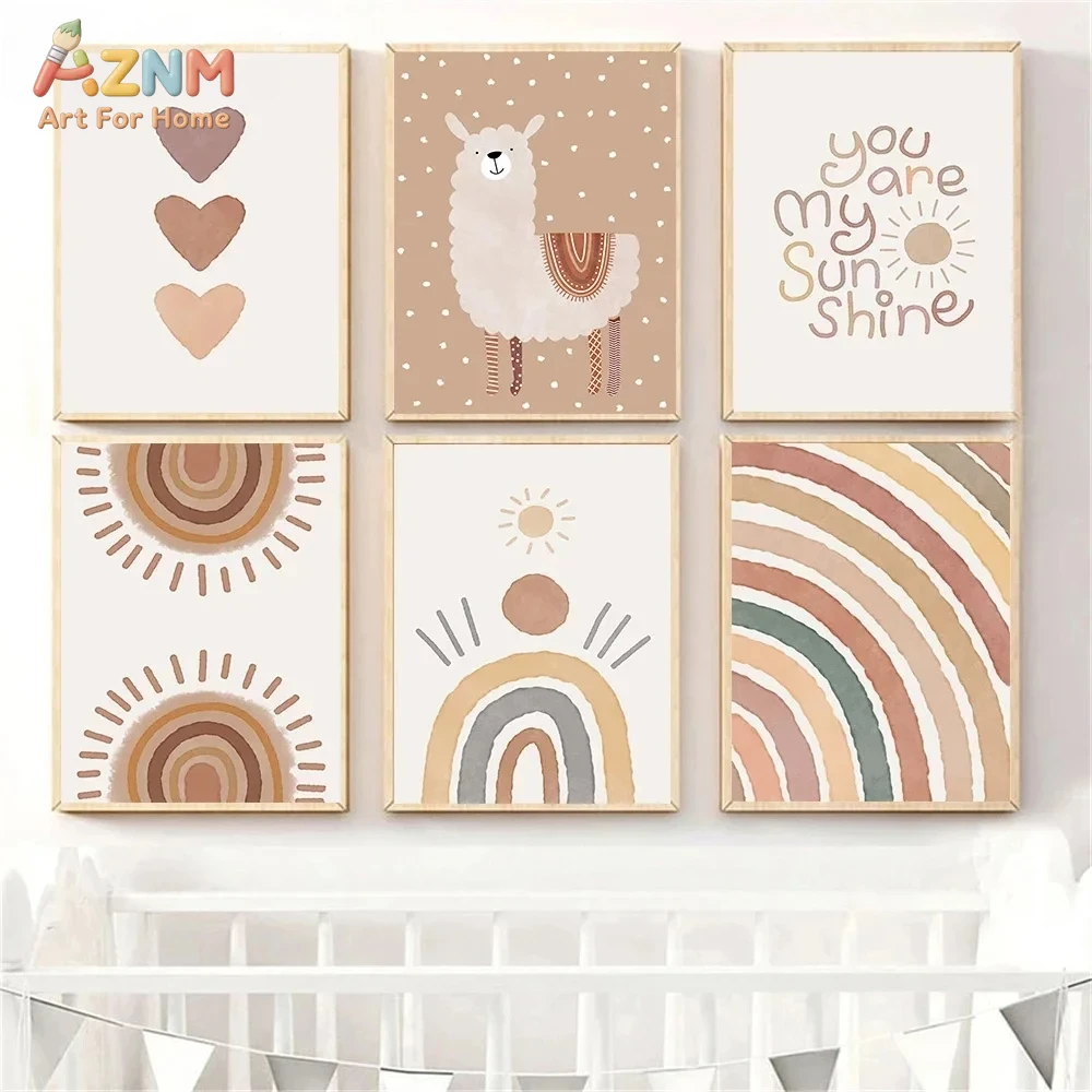 Baby Nursery Neutral - AZNM Impression sur toile Boho neutre