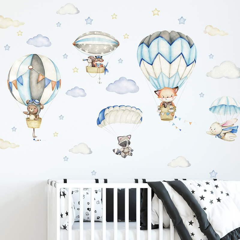 Baby Nursery Stickers - Autocollants muraux en forme d'animaux mignons