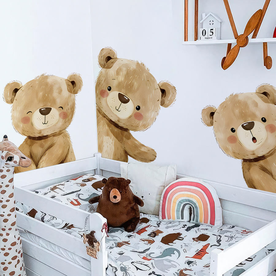 Baby Nursery Wallpaper Girl - Autocollants muraux en forme d'ours de