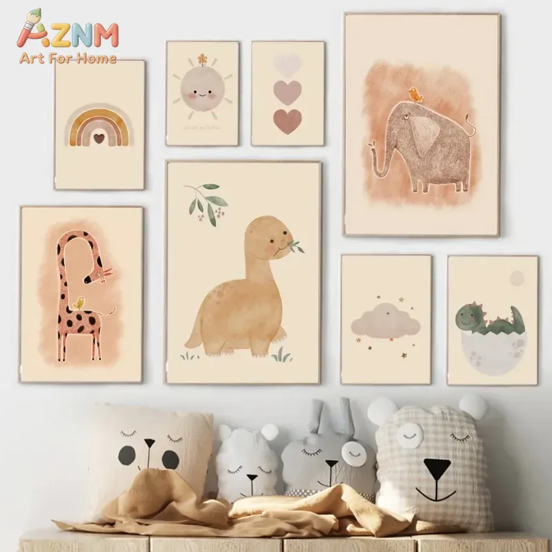 Baby Nursery Neutral - AZNM Tableau mural en toile à
