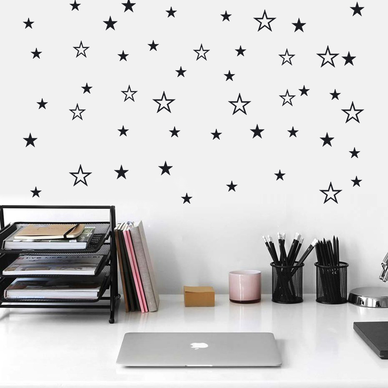 Baby Nursery Stickers - Autocollant mural étoiles solides creuses de