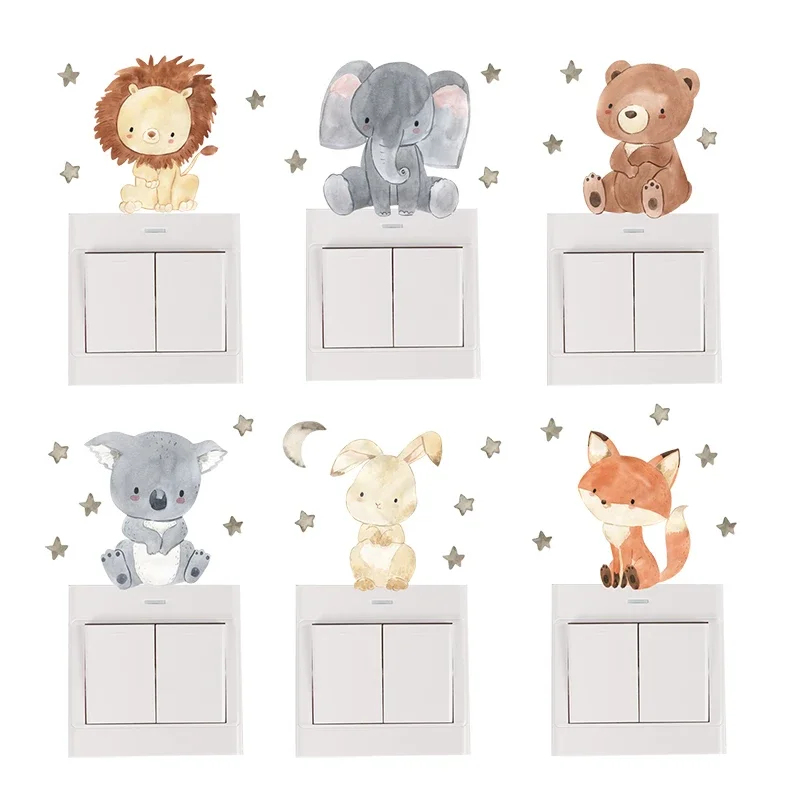 Baby Nursery Stickers - Autocollants muraux animaux de dessin animé,
