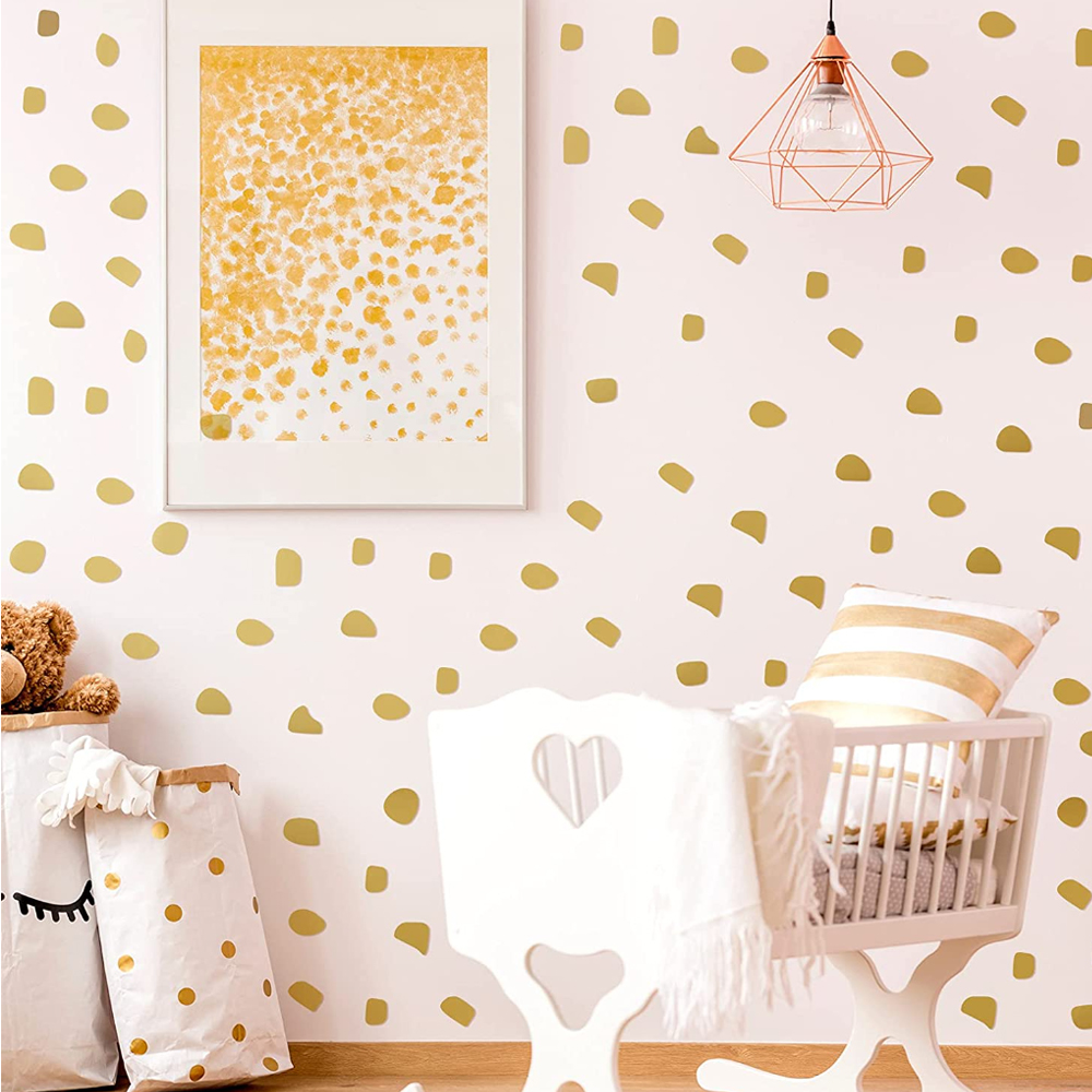 Baby Nursery Wallpaper Girl - Autocollant Mural en Vinyle à Points