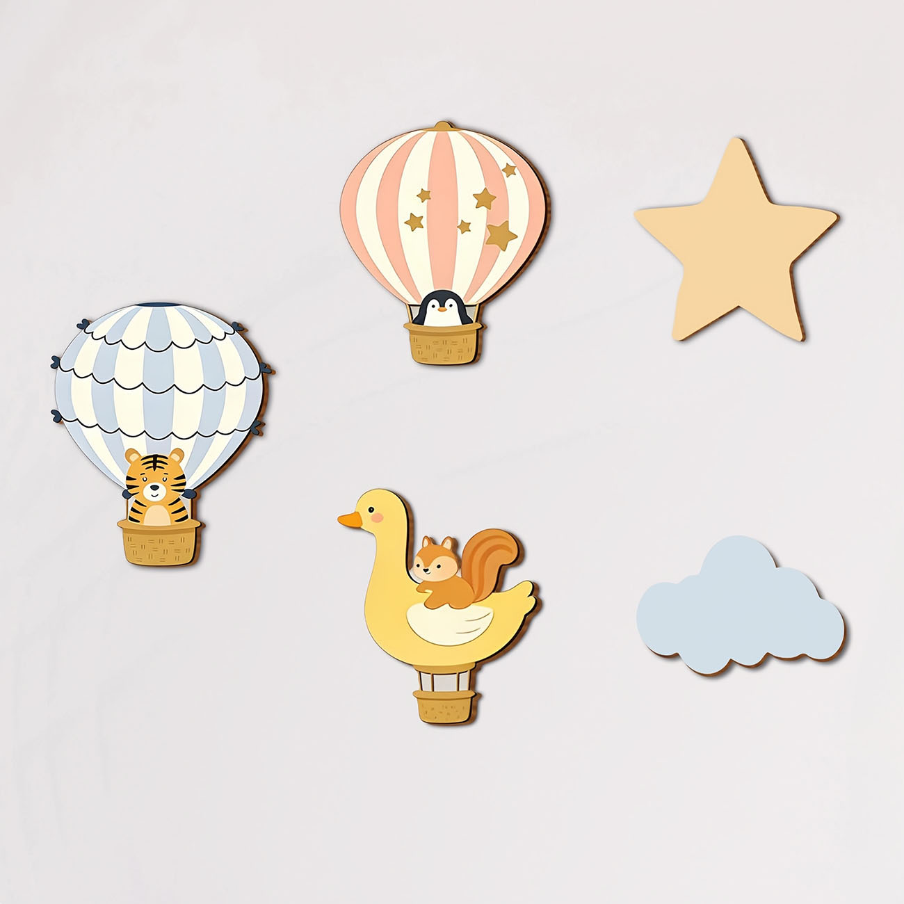 Baby Nursery Stickers - Autocollants muraux en bois en forme