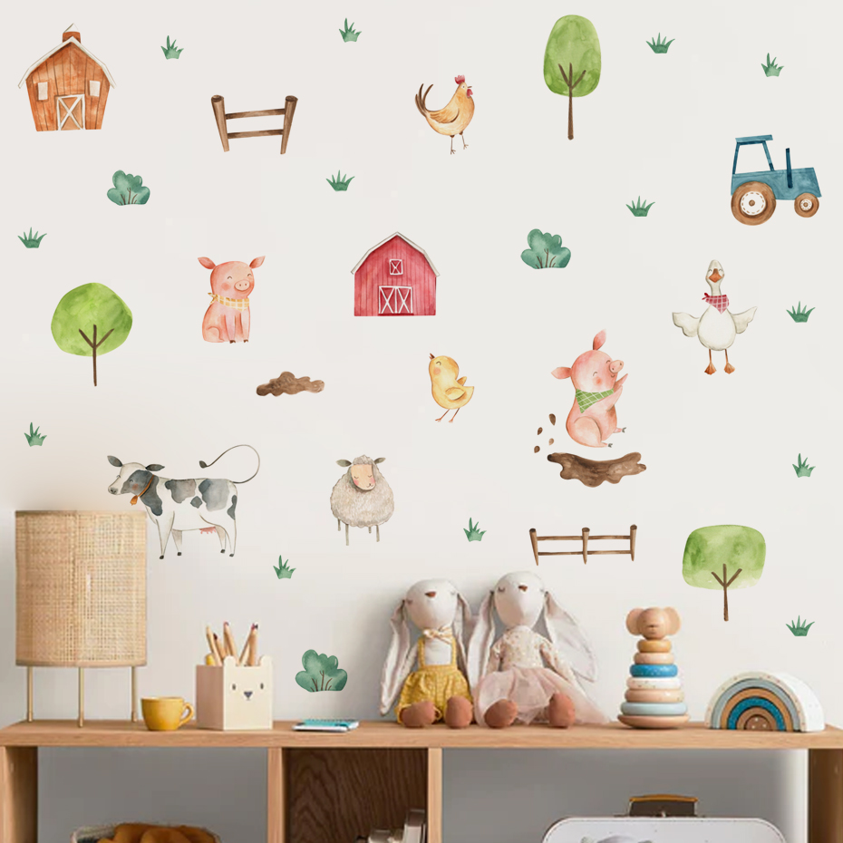 Boho aquarelle mignon animaux  - Baby Nursery Stickers avis et prix
