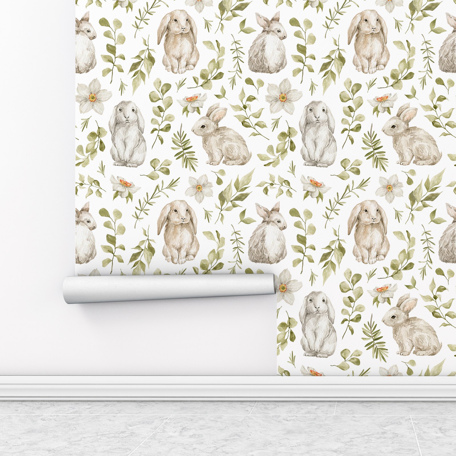 Papier Peint Lapin pour Chambr - Baby Nursery Wallpaper Girl avis et prix