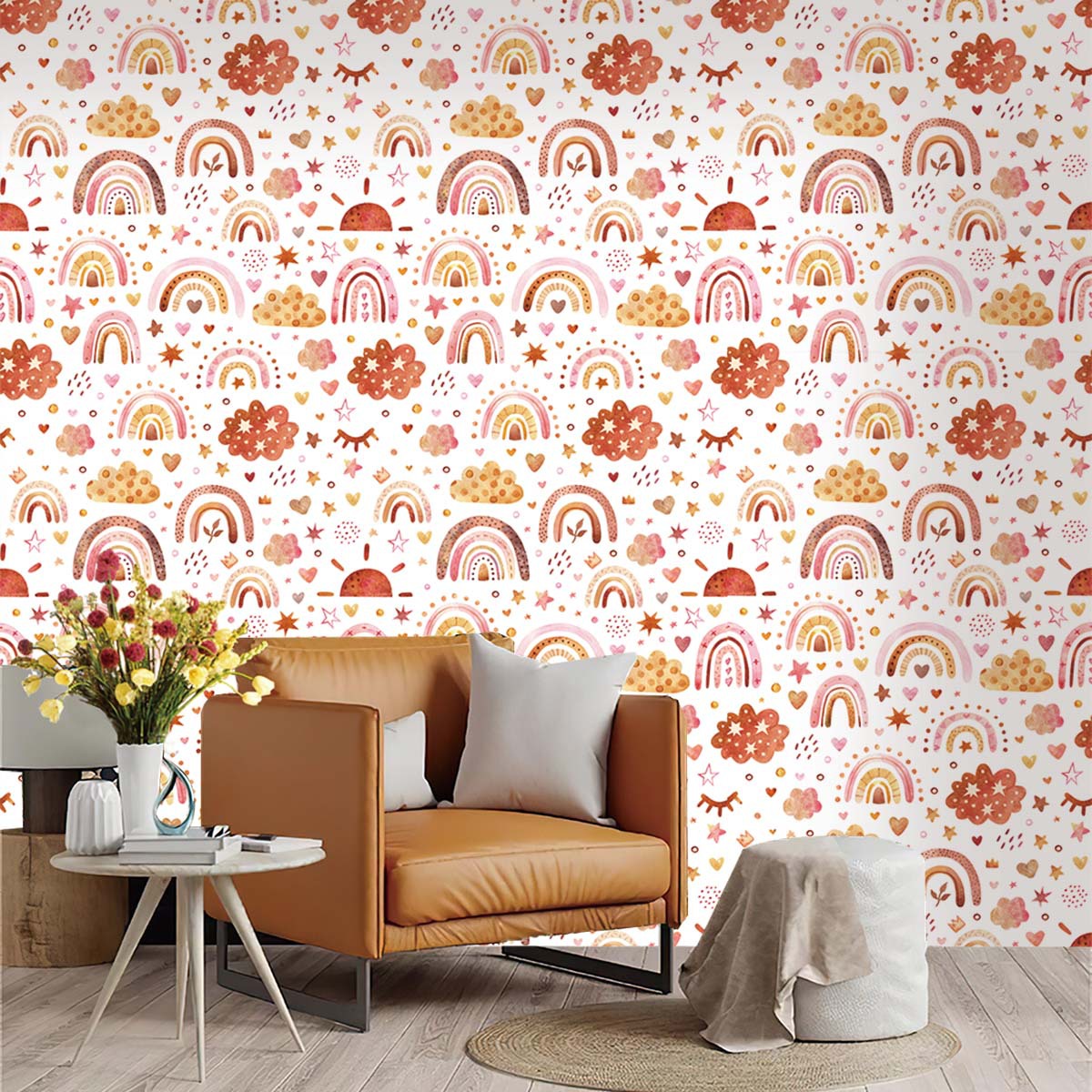 Papier peint arc-en-ciel à déc - Baby Nursery Wallpaper Girl avis et prix