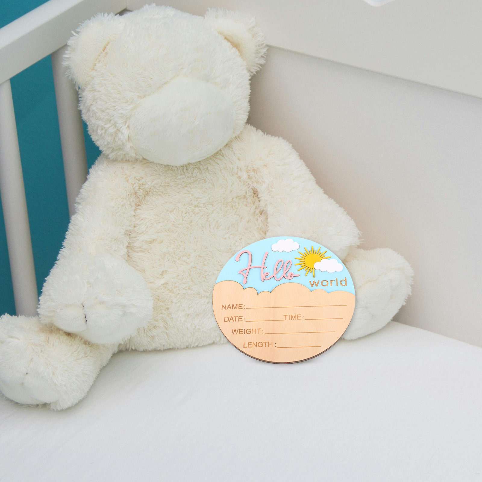 Panneau de bienvenue rond en b - Baby Nursery Neutral avis et prix