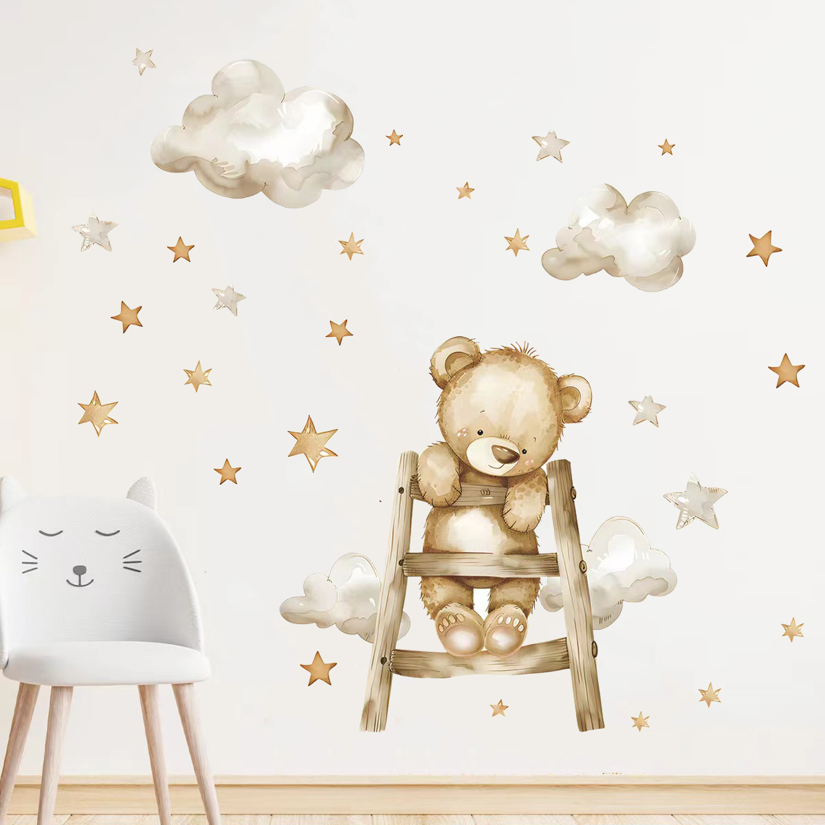 Autocollants muraux ours étoil - Baby Nursery Wallpaper Girl avis et prix