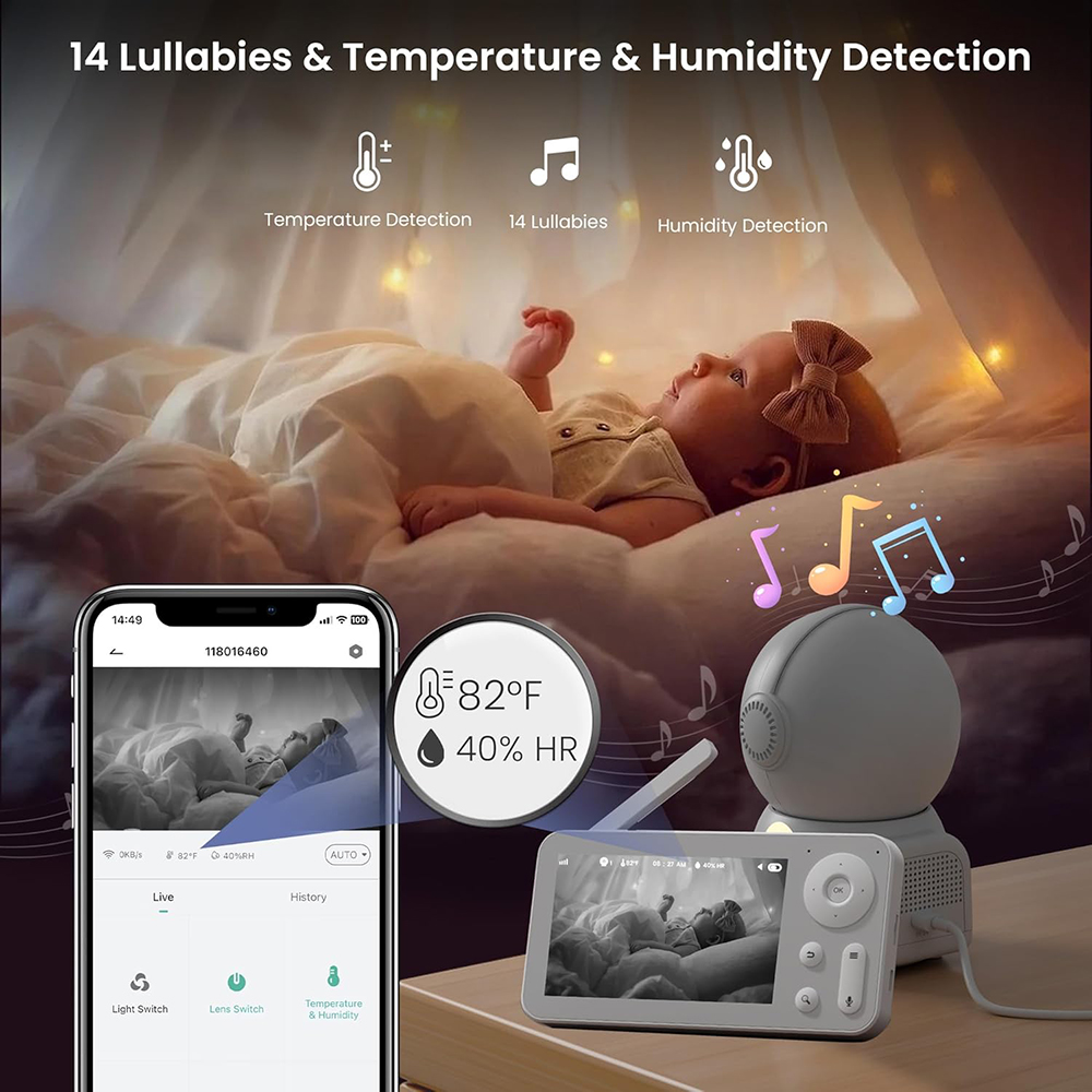 Babyphone 2K avec 2 Caméras et - Baby Nursery Mobile avis et prix